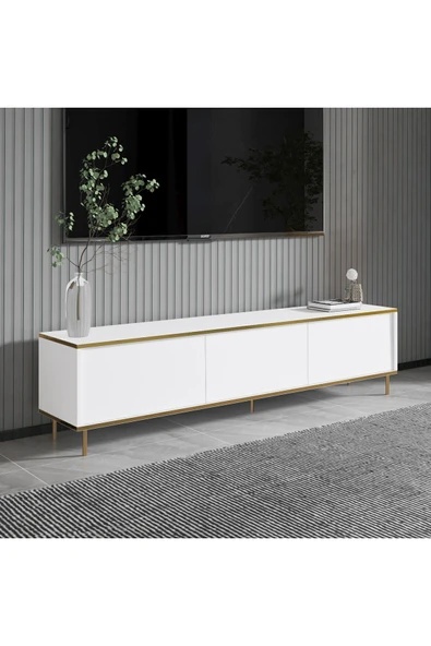 İNARCH DİZAYN İmaj Tv Ünitesi Beyaz/Gold ürün görseli 1