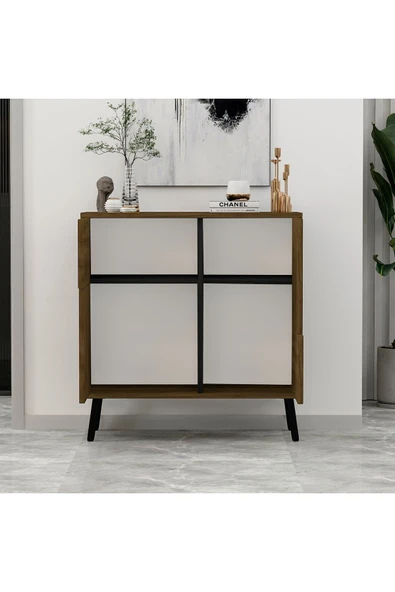 İNARCH DİZAYN Darien Ç001 Çok Amaçlı Dolap Ceviz/Ahşap Siyah - 3