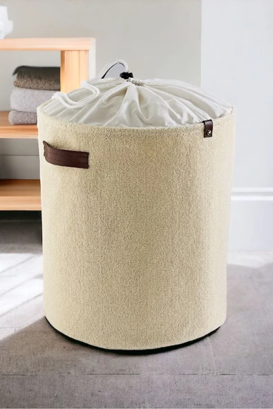 Havlu Kumaş Katlanır Kirli Çamaşır Dolap Içi Oyuncak Düzenleyici Saklama Sepeti 37x40 - 4