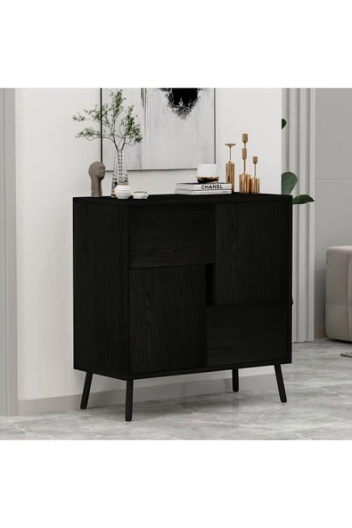 İNARCH DİZAYN Darien Ç001 Çok Amaçlı Dolap Ahşap Siyah