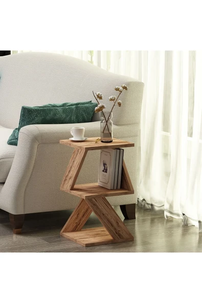 İNARCH DİZAYN Albeni Yan Sehpa Atlantik Çam - Resim 2