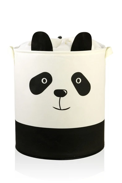 Panda Tasarımlı Bebek Çocuk Odası Fileli Düzenleyici Saklama Kutusu Oyuncak Kirli Sepeti 37x40 - 6