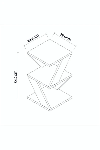 İNARCH DİZAYN Albeni Yan Sehpa Siyah - Resim 5