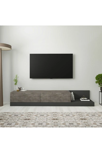 İNARCH DİZAYN Majör Tv Sehpası Gordion Mermer/Antrasit ürün görseli 1