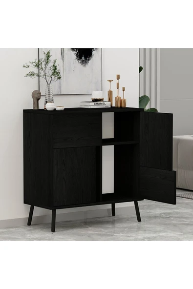 İNARCH DİZAYN Darien Ç001 Çok Amaçlı Dolap Ahşap Siyah - 6