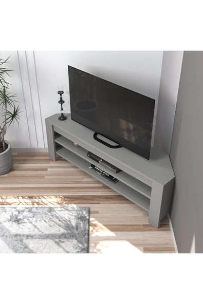 İNARCH DİZAYN Corner Tv Sehpası, Tv Ünitesi Gri - 3