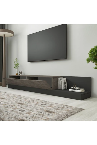 İNARCH DİZAYN Majör Tv Sehpası Gordion Mermer/Antrasit - Resim 4