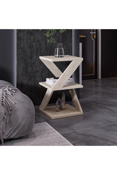 İNARCH DİZAYN Albeni Yan Sehpa Traverten - Resim 2