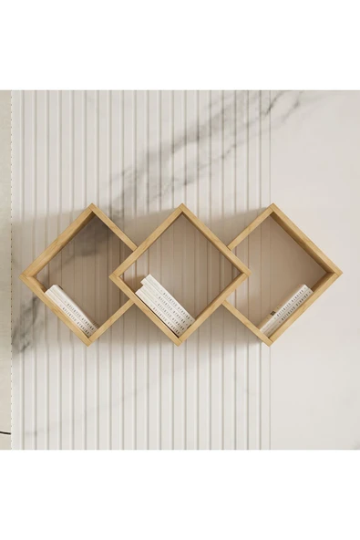 İNARCH DİZAYN Galaxy Duvar Rafı Safir Meşe