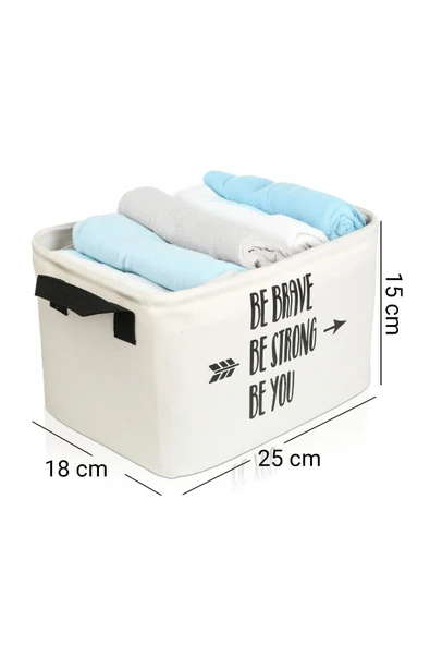 Be You Beyaz Dolap Içi Çamaşır Çocuk Odası Oyuncak Düzenleyici Katlanır Saklama Sepeti 25x18x15 - 5
