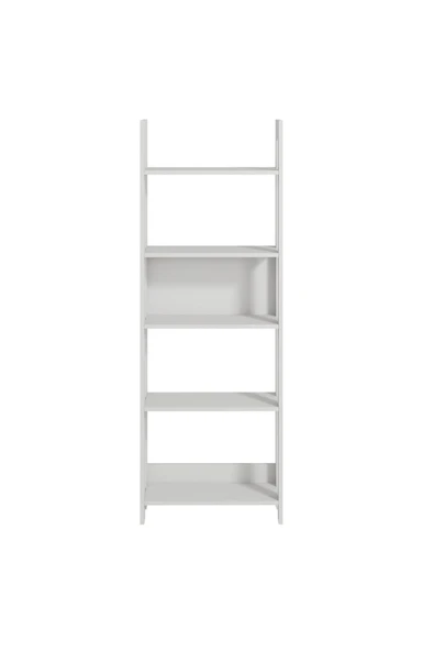 İNARCH DİZAYN Country Çok Raflı Kitaplık, Dekoratif Kitaplık, 5 Raflı Ev-Ofis Kitaplık Kütüphane Beyaz - 5