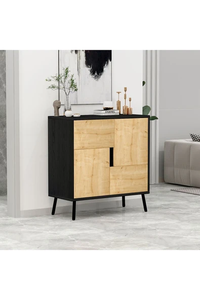 İNARCH DİZAYN Ç001 Darien Çok Amaçlı Dolap Ahşap Siyah/safir Meşe