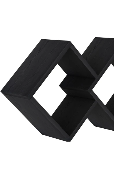 İNARCH DİZAYN Galaxy Duvar Rafı Ahşap Siyah - 6