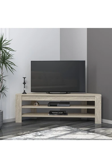 İNARCH DİZAYN Corner Tv Sehpası, Tv Ünitesi Traverten