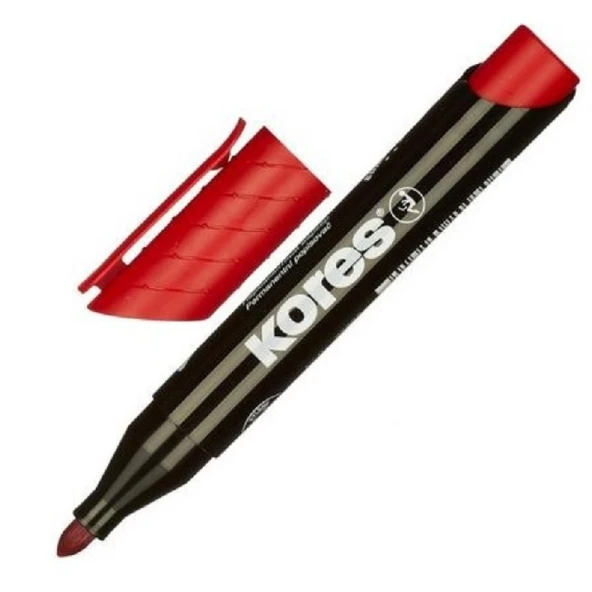 Kores K-marker Permanent Xp1, Round Tip Red Yuvarlak Uç - 4