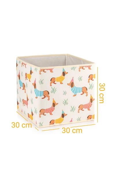 Sausage Dog Çok Amaçlı Oyuncak Saklama Kutusu Çamaşır Sepeti Katlanır Düzenleyici Sepet 30x30x30 - 2