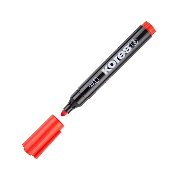 Kores K-marker Permanent Xp1, Round Tip Red Yuvarlak Uç - 5
