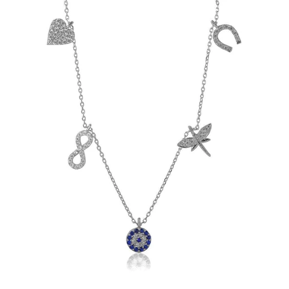 925 ayar gümüş şans kolyesi SGTL4157 ürün görseli 1