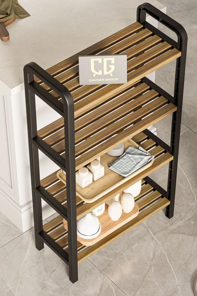 Çavdar Group Fifty 4 Katlı Ahşap Mutfak Düzenleyici 1. Kalite Ahşap 50 cm Mutfak Rafı Çok Amaçlı Düzenleyici - 2