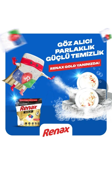 Renax Gold Bulaşık Makinesi Kapsülü Hepsi Bir Arada 30lu - 3