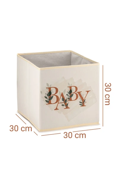 Baby Yazı Baskılı Çok Amaçlı Oyuncak Saklama Kutusu Katlanır Düzenleyici 30x30x30 - 7