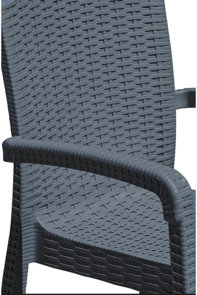 Çavdar Group 80x140 cm Rattan 6 Kişilik Masa Takımı Camlı Trend Sandalye Bahçe Teras Takımı Oturma Grubu - 5