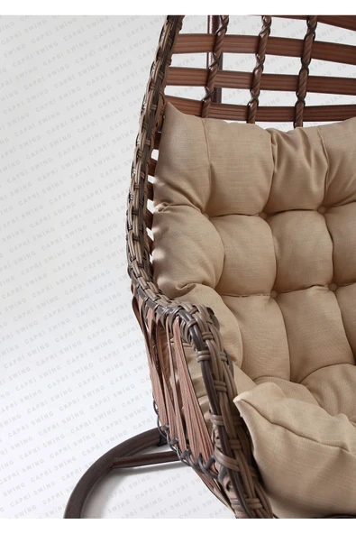 Çavdar Group Didim Rattan Tek Kişilik Salıncak Bahçe Balkon Teras Salıncağı - Resim 3