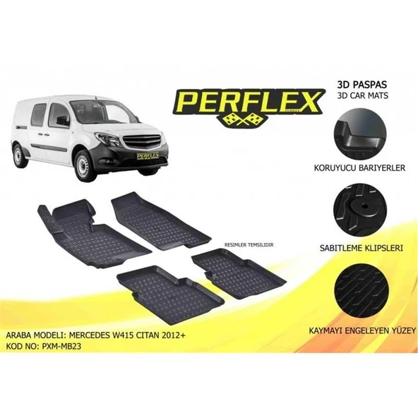 Perflex Paspas 3D Havuzlu W415 Citan 2012+