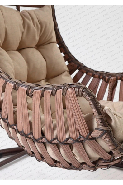 Çavdar Group Didim Rattan Tek Kişilik Salıncak Bahçe Balkon Teras Salıncağı - Resim 2