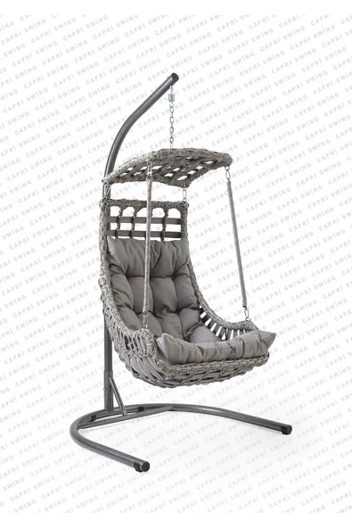 Çavdar Group Asos Rattan Tek Kişilik Salıncak Bahçe Balkon Teras Salıncağı