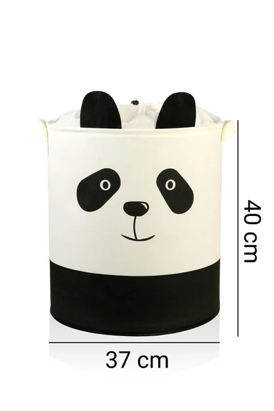 Panda Tasarımlı 2' Li Bebek Çocuk Odası Düzenleyici Saklama Kutusu Oyuncak Kirli Sepeti 37x40 - 4
