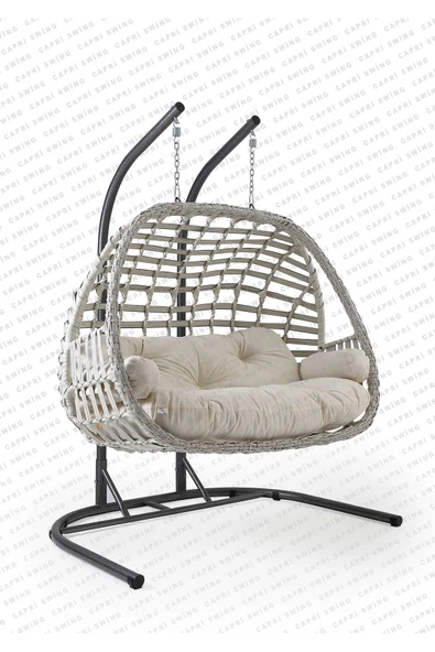Çavdar Group Almila Rattan İkili Salıncak İki Kişilik Bahçe Balkon Teras Salıncağı
