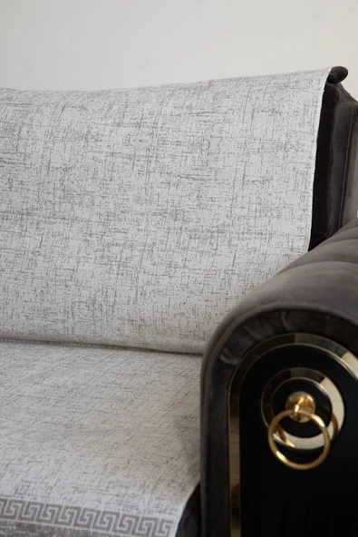 Liva Pamuklu Koltuk Örtüsü 170x220 - Kahve - Resim 2