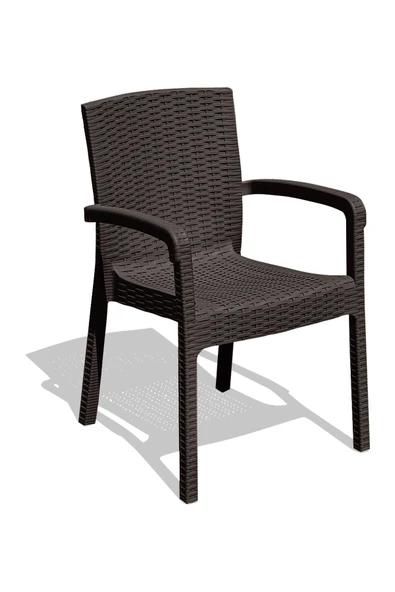 Çavdar Group Trend Lüx Rattan Desen Bahçe Koltuğu Balkon Bahçe Teras Sandalye Kahverengi 6 Adet - 4