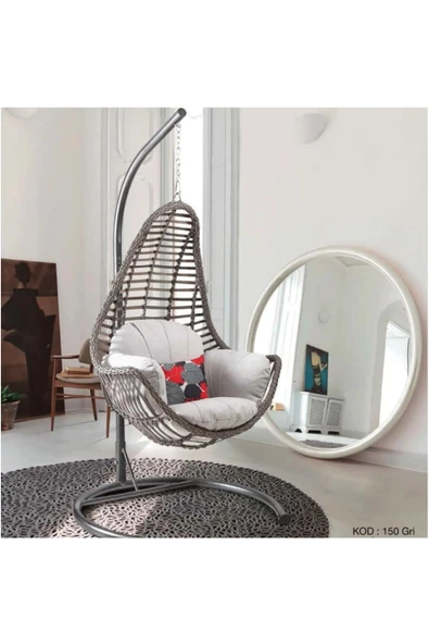 Çavdar Group Kule Rattan Tek Kişilik Salıncak Bahçe Balkon Teras Salıncağı