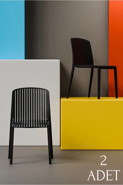 Çavdar Group 2'li Still Cafe Kolsuz Sandalye Bahçe Balkon Teras Kafe Sandalyesi 2 Adet Kolsuz Kafe Koltuk ürün görseli