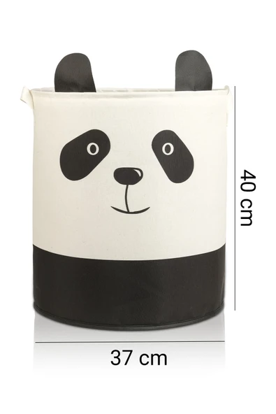 Panda Tasarımlı 2' Li Bebek Çocuk Odası Düzenleyici Saklama Kutusu Oyuncak Kirli Sepeti 37x40 - 3