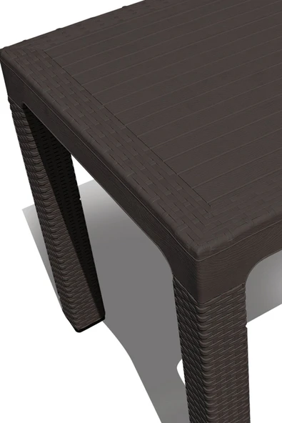 Çavdar Group Rattan 70x120 Cm Camsız Bahçe Balkon Teras Masa Takımı 4 Adet Sandalye - 3