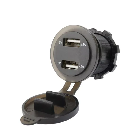 Voltmetreli USB Portu 4.2A 12V 24V Mavi Led Işıklı - Resim 2
