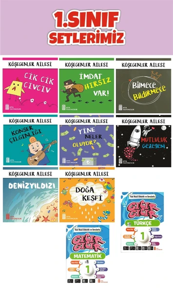 1.Sınıf 2.Dönem Yeni Nesil Etkinlik ve Sorularla Gıcır Gıcır Türkçe-Matematik-10lu Mini Okuma Hikaye Seti