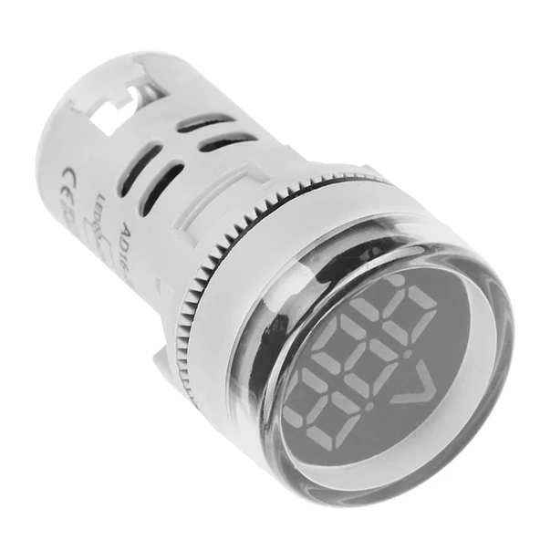 Mini Dijital Voltmetre 22MM AC 60-500V LED Beyaz Işık