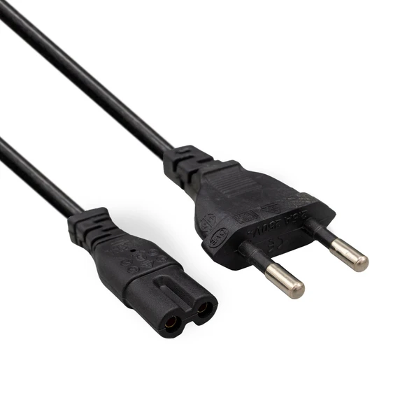 Ayt Siyah 1.5 Metre Teyp Fişi Cereyan Kablosu 220 Volt Teyp Radyo Elektrik Kablosu 2x0.75
