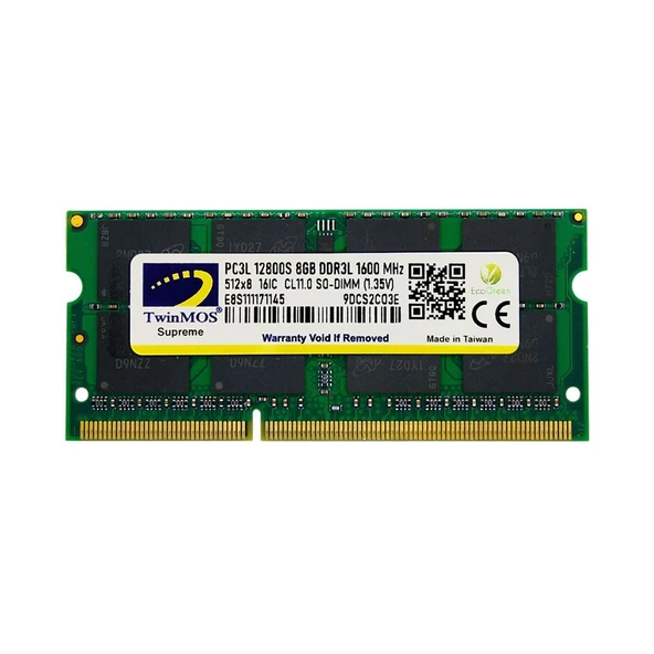 TwinMOS MDD3L8GB1600N DDR3 8GB 1600MHz CL11 1.35V Notebook Ram