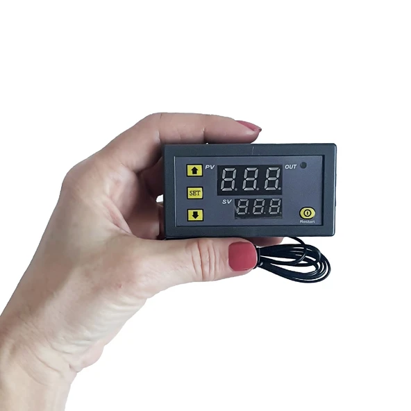 Dijital Sıcaklık Kontrol Termostatı Çift Ekranlı 12V - Resim 3