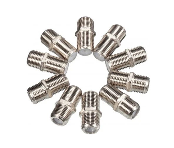 WellHise F Dişi Dişi Ara Konnektör 10'lu Paket Anten Kablosu Uzatma Aparatı - 7