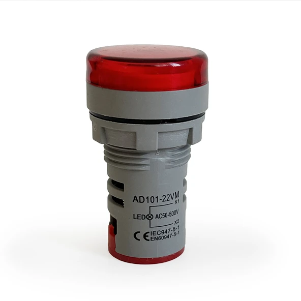 Mini Dijital Voltmetre 22MM AC 60-500V LED Kırmızı Işık - 2