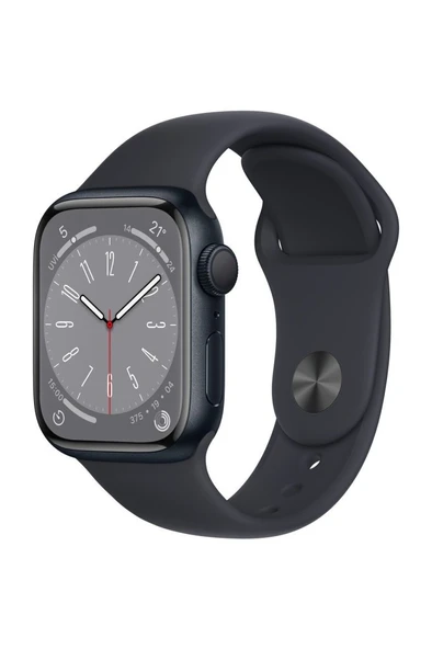 Apple Watch Series 8 GPS + Cellular 41mm Gece Yarısı Alüminyum Kasa ve Spor Kordon - Regular