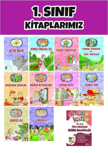 Ata 1.Sınıf 2.Dönem Yeni Nesil Sorularla Çıtır Çıtır Soru Bankası + 10 lu Okuma Hikaye Seti 3 ürün görseli 1