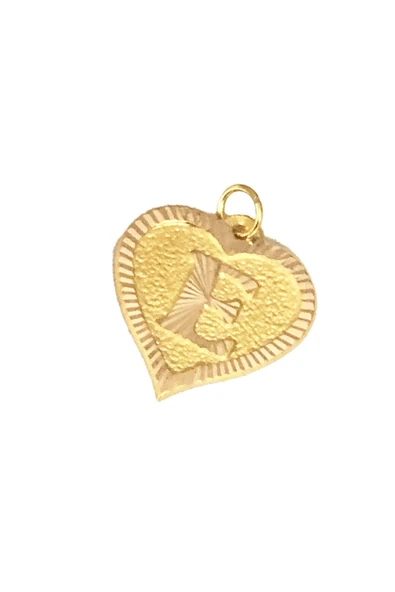 0.25 Gram 14 Ayar E Harfi Kalp Kolye Ucu - 2