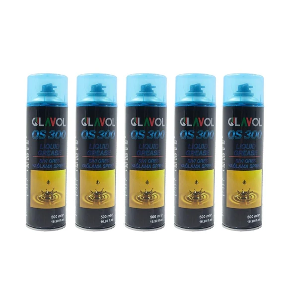 Glavol Sıvı Gres Yağı Spreyi 500ml  Zincir Yağlama Spreyi 5 ADET